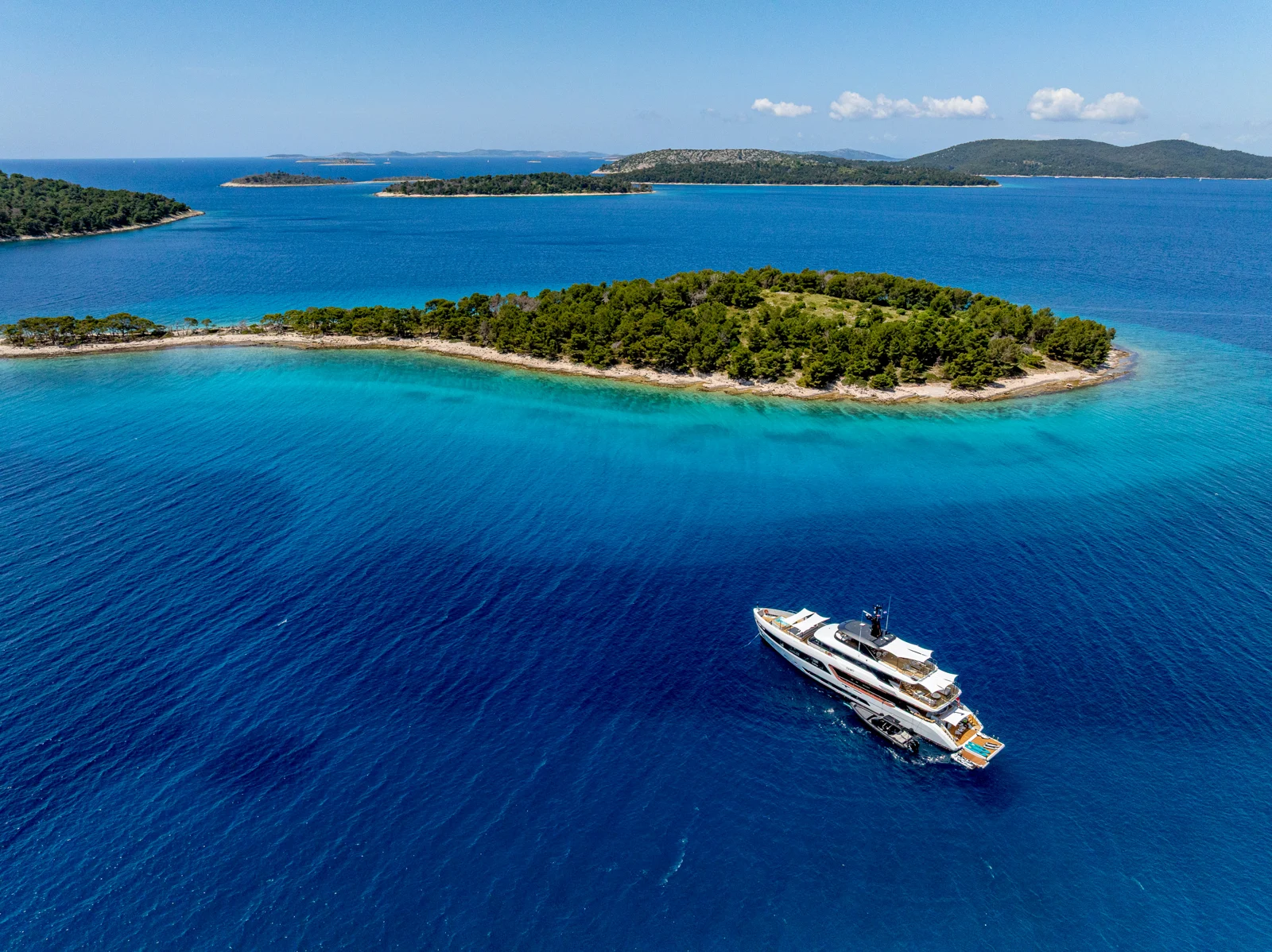 Yacht at anchor in Croatia