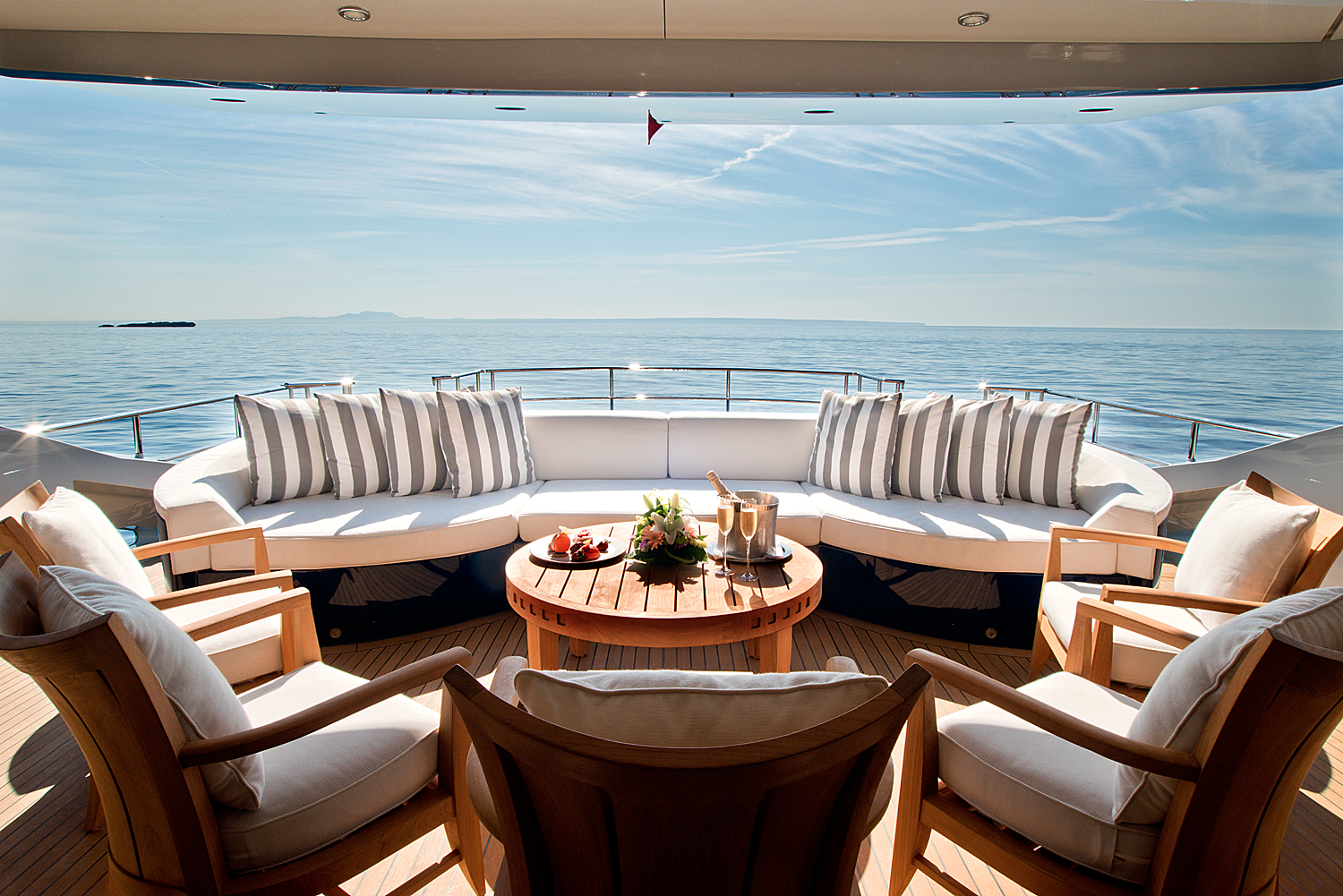 On deck · Open-air lounge